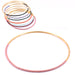 Thin round golden steel bangle bracelet and old pink enamel 6.5x1.8mm (1)