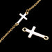 Cross Connector with White Enamel Finish - 12mm Golden Brass (1)