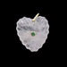 Carved Heart Pendant with Quartz Crystal - Golden Brass and Zircon 35x30mm (1)