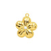 Flower Pendant with zircon - 16mm golden Brass - Hole: 1.4mm (1)