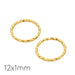 Closed jump rings link - light golden brass striated -12x1mm (2)