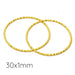 Closed jump rings link - yellow golden brass striated 30x1mm (2)
