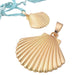 Matte golden metal seashell pendant - 56mm (1)