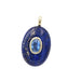 Lapis lazuli oval pendant with zircon eye 18mm - Hole: 1.8mm (1)