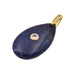 Lapis lazuli teardrop pendant with zircon and gold-tone brass bail - 35x20x9mm (1)