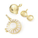 Round white enamel medallion pendant with cubic zirconia bail Golden brass 20mm (1)