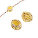 Multi-strand oval bead - Matte golden brass and yellow agate - 12x10mm (1)