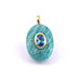 Amazonite and blue cubic zirconia oval pendant -18mm - Hole: 1.8mm (1)