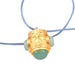 Talisman pendant with aventurine cabochons -Fine golden brass 15mm (1)
