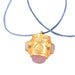 Talisman pendant with rose quartz cabochons - Fine gold-plated brass 15mm (1)