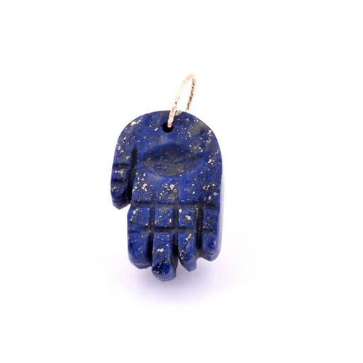 Buy Hand of Fatma pendant Lapis Lazuli gold filled ring 21x15x5mm (1)