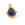 Beads wholesaler Lapis lazuli faceted drop pendant in golden brass 20x17mm (1)