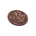 Oval openwork pendant in walnut wood 37x30mm (1)