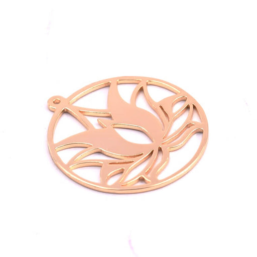 Buy Golden lotus bradss pendant 27x25mm - Hole: 1mm (1)