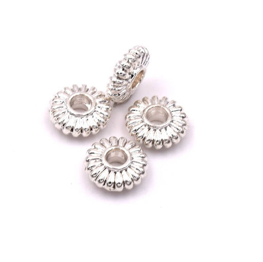 Buy Spacer bead 7x3mm Silver-plated brass Hole: 2mm (4)