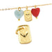 Rectangular charm pendant with heart golden brass 10x7mm (1)