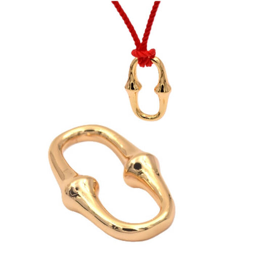 Oval ring connector Golden brass 29x13.5mm -Sold by 1