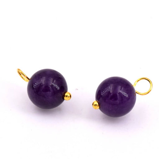 Amethyst round bead pendant - 8mm - Hole: 3mm (2)
