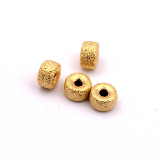 Stardust rondelle bead Golden brass 6x3.5mm - Hole: 1.5mm (4)