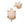 Beads wholesaler Connector set with opaque pink glass - Golden brass - 17mm - Hole: 1mm (2)