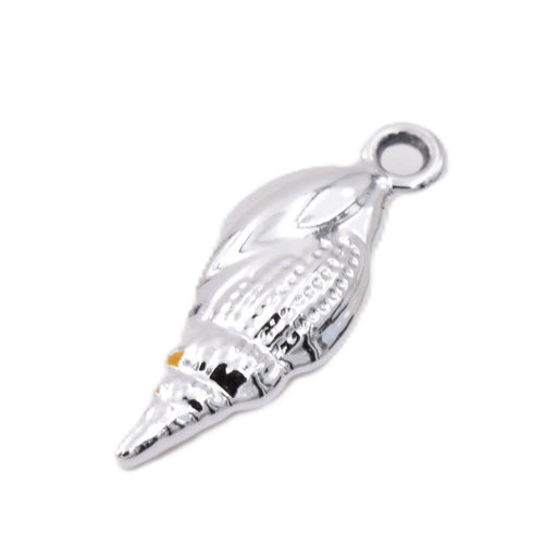 Shell pendant Silver-plated brass - 19x9mm - Hole: 1.2mm (1)
