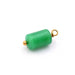 Green aventurine tube pendant and Golden steel - 12x6mm - Hole: 1mm (1)