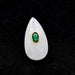Faceted quartz crystal drop pendant with zircon 25x14mm (1)