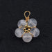 Flower Pendant with Rose Quartz Beads and Golden Copper - 17mm - Hole: 3mm (1)