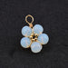 Flower pendant with opalite beads and Golden copper - 17mm - Hole: 3mm (1)