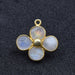 Moonstone flower pendant - flash gold on silver - 15mm - Hole: 1mm (1)