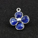 Lapis lazuli and Sterling silver flower pendant 16mm - Hole: 1mm (1)