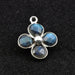 Labradorite and Sterling silver flower pendant 17mm - Hole: 1mm (1)