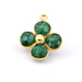 Raw emerald flower pendant in fine Golden silver 16mm Hole: 1mm (1)
