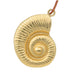 Shell pendant Matte golden brass - 45mm - Hole: 3mm (1)