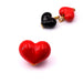 Heart Bead - 7mm Red Enamel Golden Brass - Hole: 1mm (1)