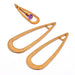 Teardrop Pendant - 41x14mm Raw Brass - Hole: 4x1mm (2)