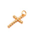 Veaded cross pendant - Golden brass - 20x11mm - Hole: 2mm (1)