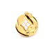 Medallion pendant - Golden brass and white enamel - 15mm - Hole: 3mm (1)