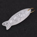 Quartz crystal fish pendant 34x11mm with Golden steel ring (1)