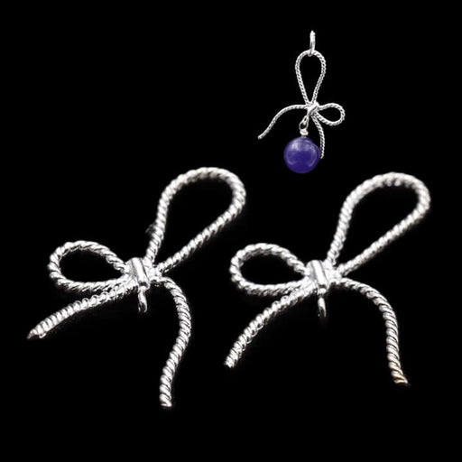 Knot pendant connector Silver-plated brass - 18x26mm - Hole: 1mm (2)