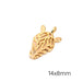 Zebra head pendant Golden brass 14x8mm - Hole: 1mm (1)