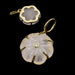 Quartz crystal flower pendant Golden brass17mm - Hole: 4mm (1)