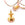 Beads wholesaler Ethnic pendant pink quartz - gold flash brass 26x14.5mm - Hole: 3mm (1)