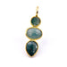 Pendant with 3 emerald stones fine golden 20mm (1)