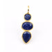 Pendant with 3 sapphire stones golden with fine gold 20mm (1)
