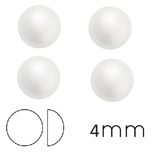Buy Round cabochon Preciosa White Pearl Effect 4mm (4)