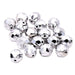SILVER Czech fire-polished faceted beads 12mm (6)