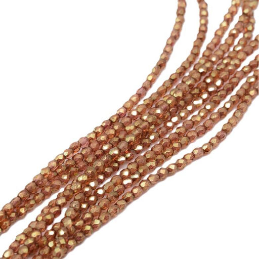Buy Firepolih Faceted Bead - 3mm - Metallic Suede Gold (50)