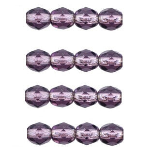 Tanzanite Bohemian Faceted Beads - Silver Lined 4mm (50)