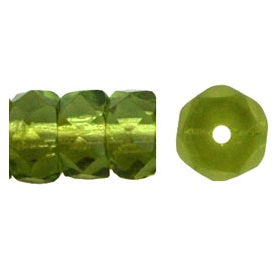 Buy Olivine green Bohemian faceted rondelle bead 6x3mm - Hole: 1mm (50)